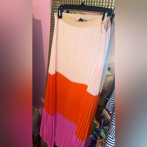 Long color block skirt